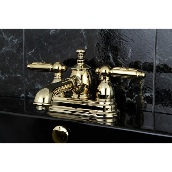 KS7002GL 4 Centerset Bathroom Faucet, Polished Brass